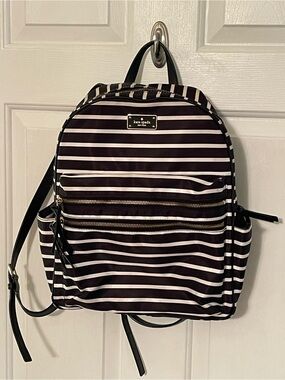 kate spade Black Nylon Backpack with Gold Hardware